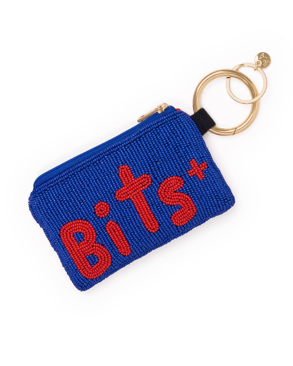 INK + ALLOY - Mary Bits + Bobs Beaded Coin Purse Navy