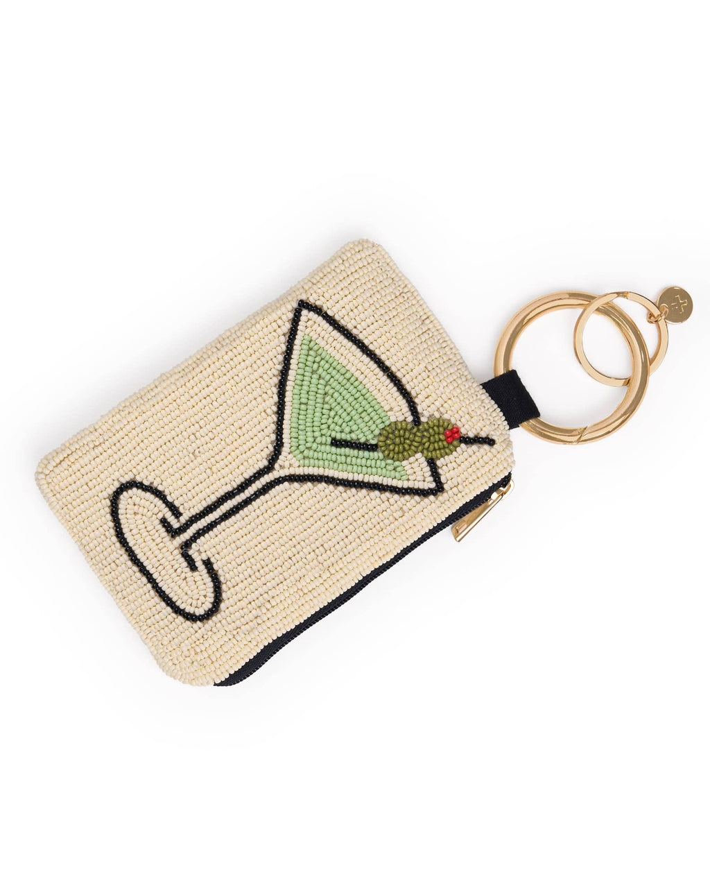 INK + ALLOY - Mary Drinks Beaded Coin Purse Ivory