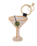 INK + ALLOY - Riley Martini Glass Beaded Bag Charm White